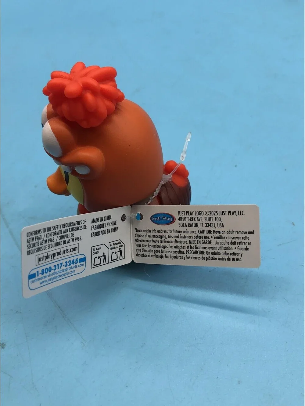 Just Play Disney Pixar Inside Out Anxiety Duck Figure Toy Orange New Loose